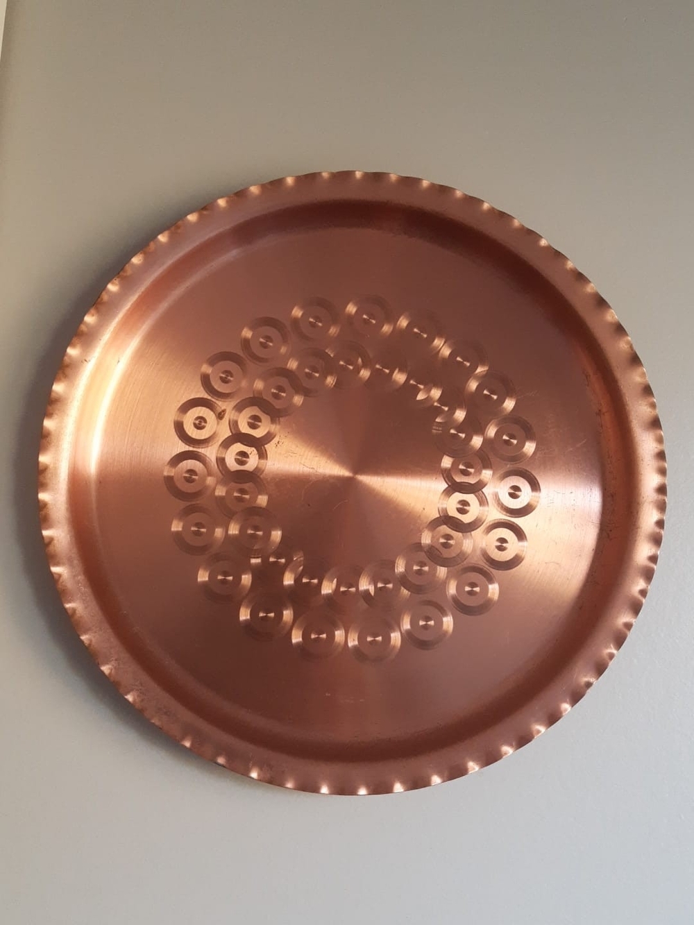 Vintage Copper Wall Tray Decorative Serving Plate